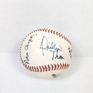 Dickie Thon Autograph Signed Baseball MLB Rawlings NO COA Puerto Rico Astros